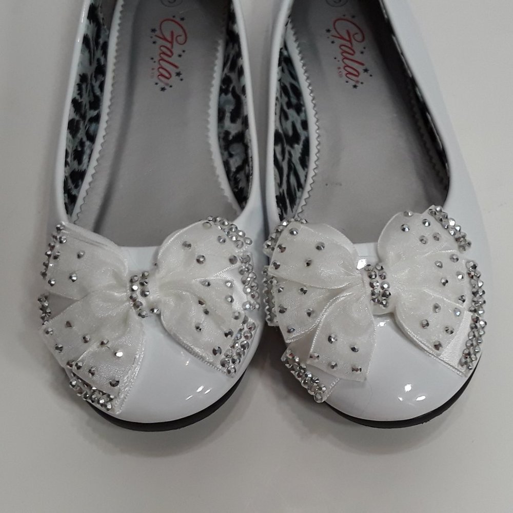 Gala  white dress flat shoes bow girls 5 youth - Picture 2 of 5